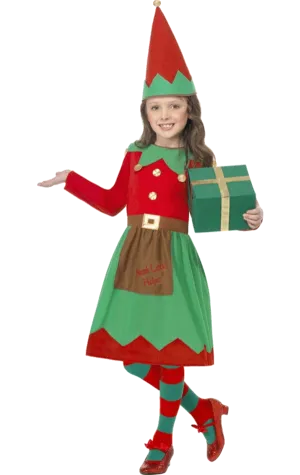 Kids Elf Girl Christmas Costume