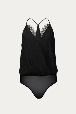 LACE-TRIMMED BODYSUIT