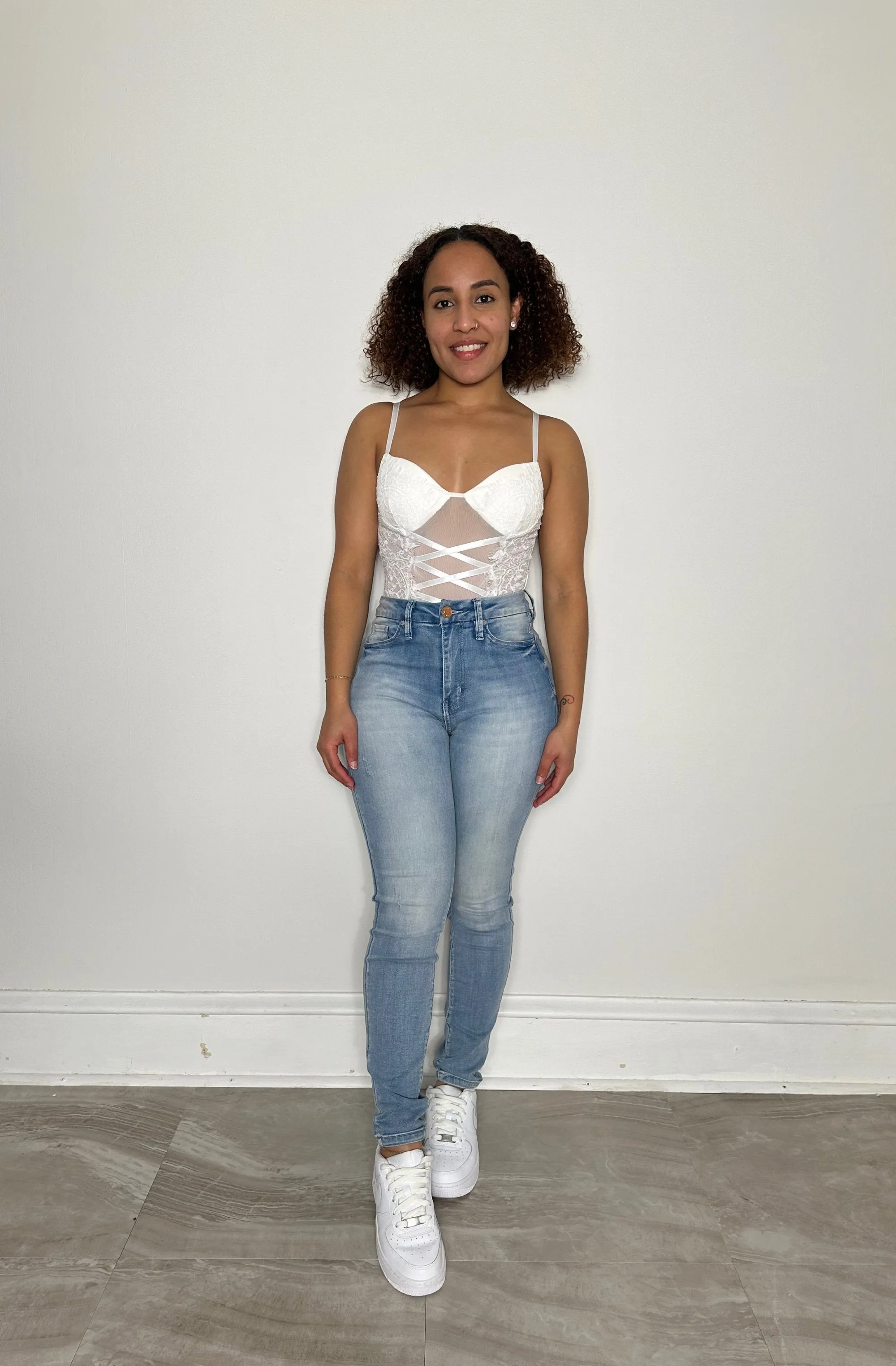 Lace Up Trim Bodysuit