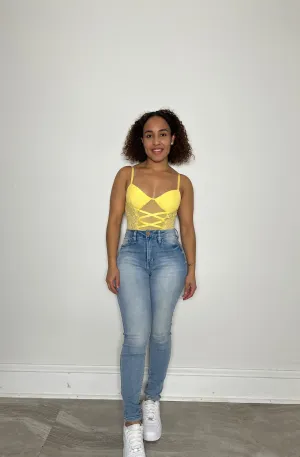 Lace Up Trim Bodysuit