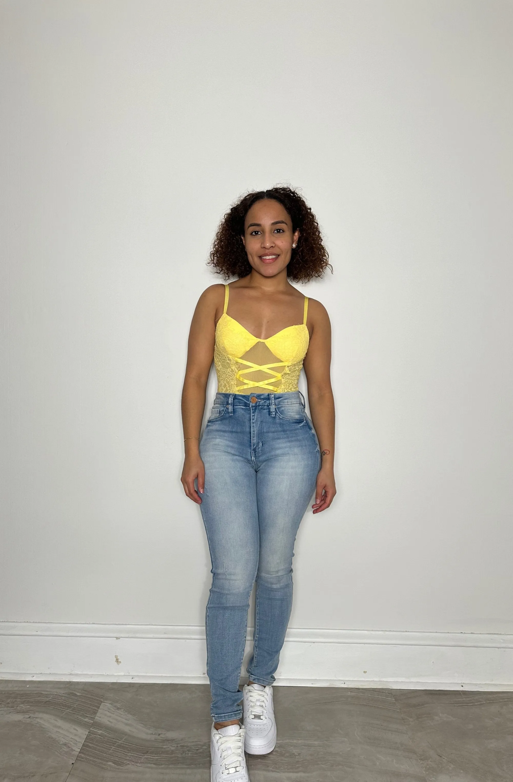 Lace Up Trim Bodysuit
