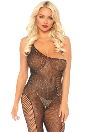 Leg Avenue Rhinestone Asymmetrical Bodystocking 89240