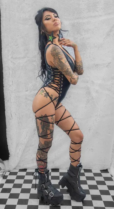 Leg Wrap Lace-Up Bodysuit - Silver FE233