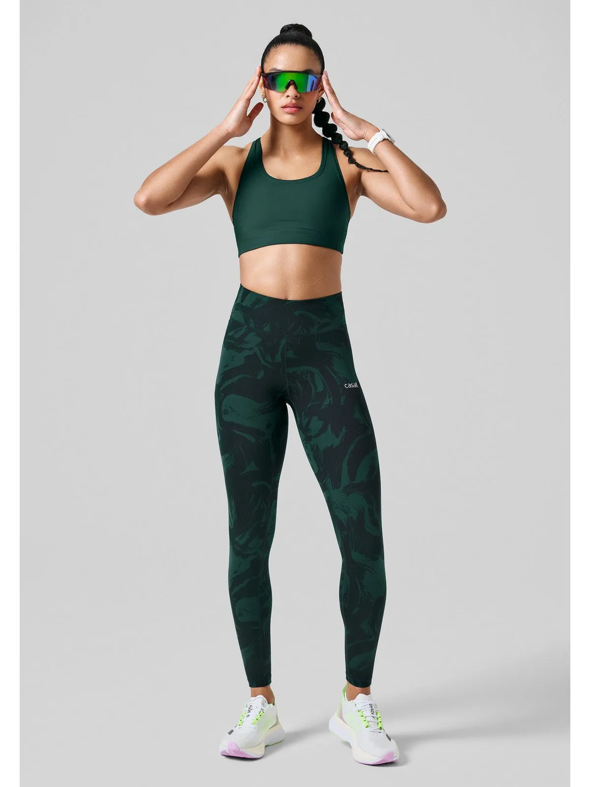 Legginsy CASALL Essential Printed Tights zielony