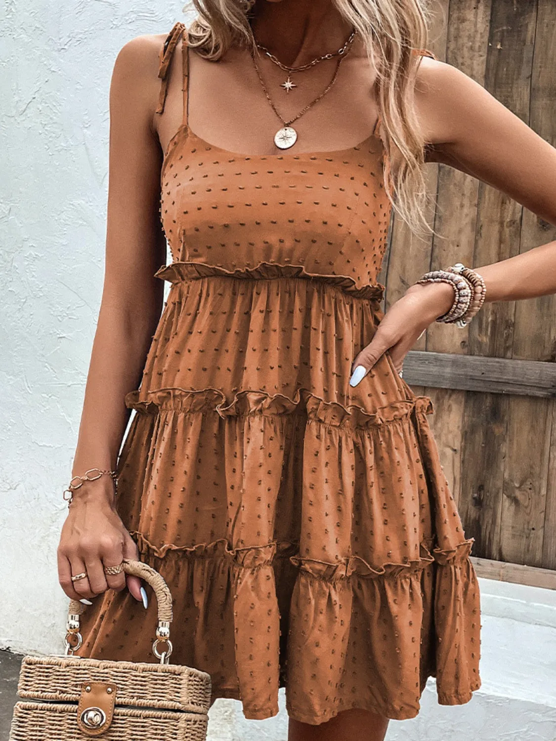 Lily Frill Spaghetti Strap Tiered Dress - Online Exclusive