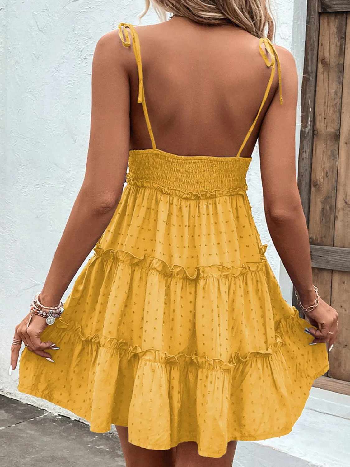 Lily Frill Spaghetti Strap Tiered Dress - Online Exclusive