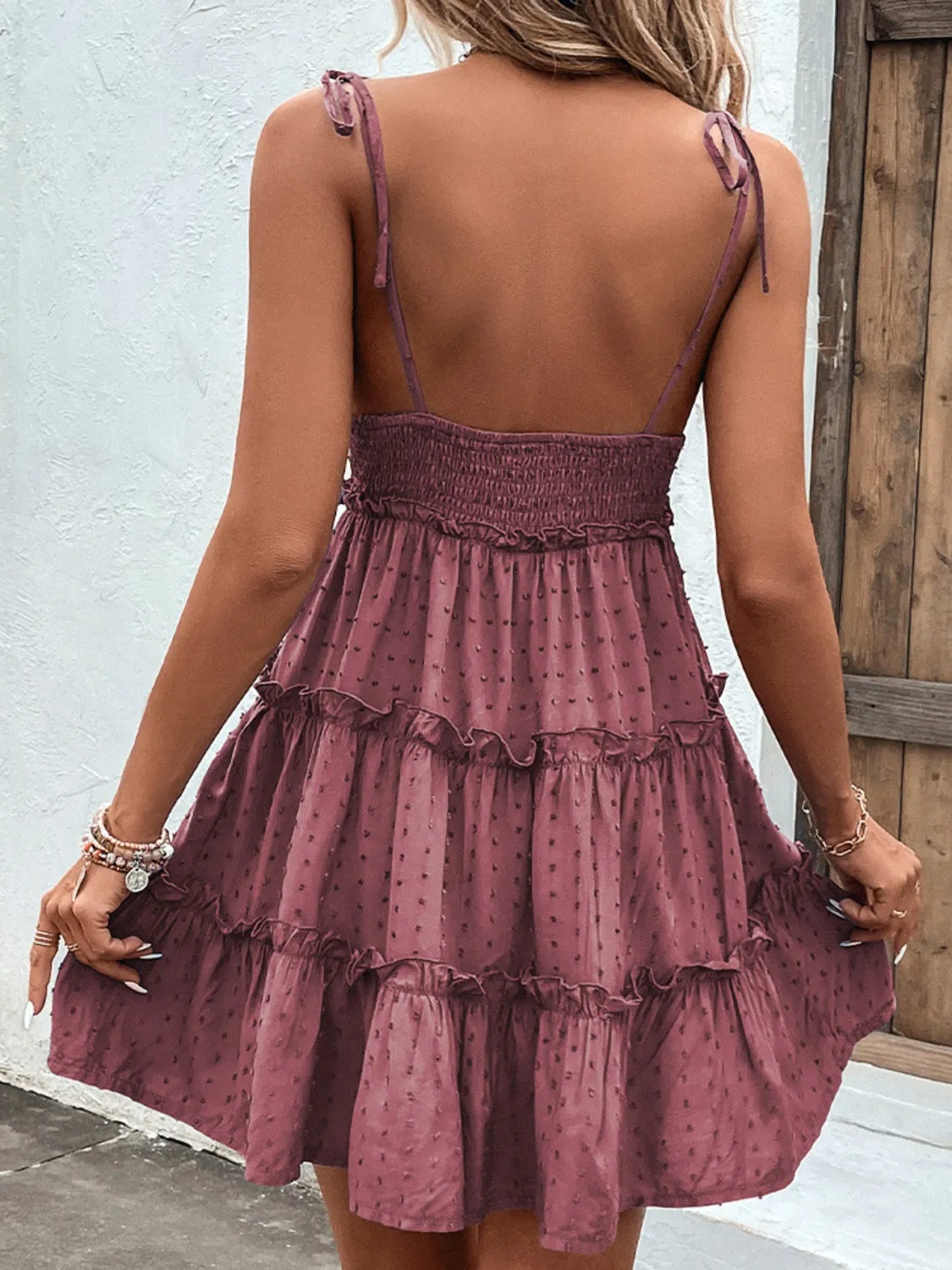 Lily Frill Spaghetti Strap Tiered Dress - Online Exclusive