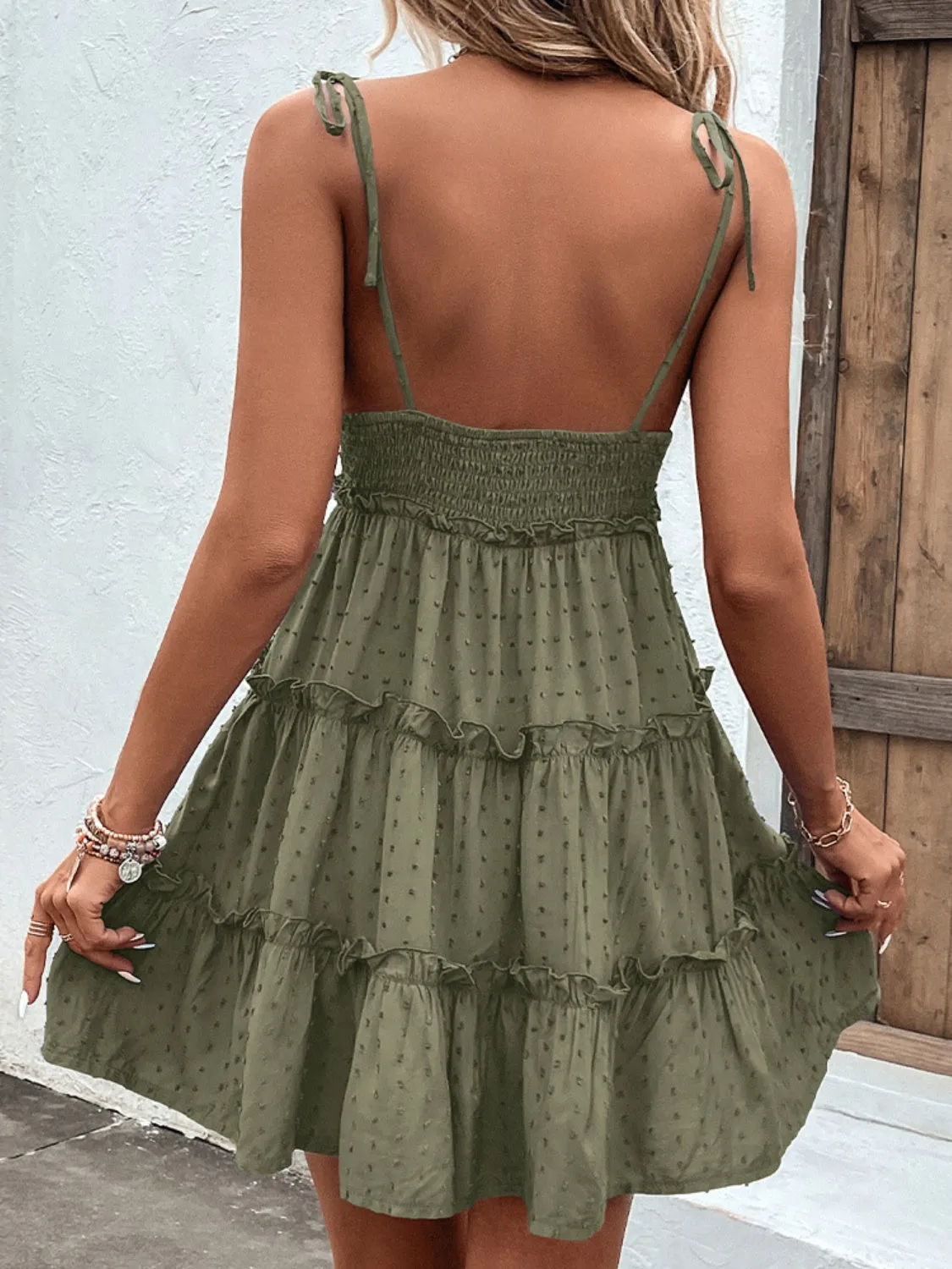 Lily Frill Spaghetti Strap Tiered Dress - Online Exclusive