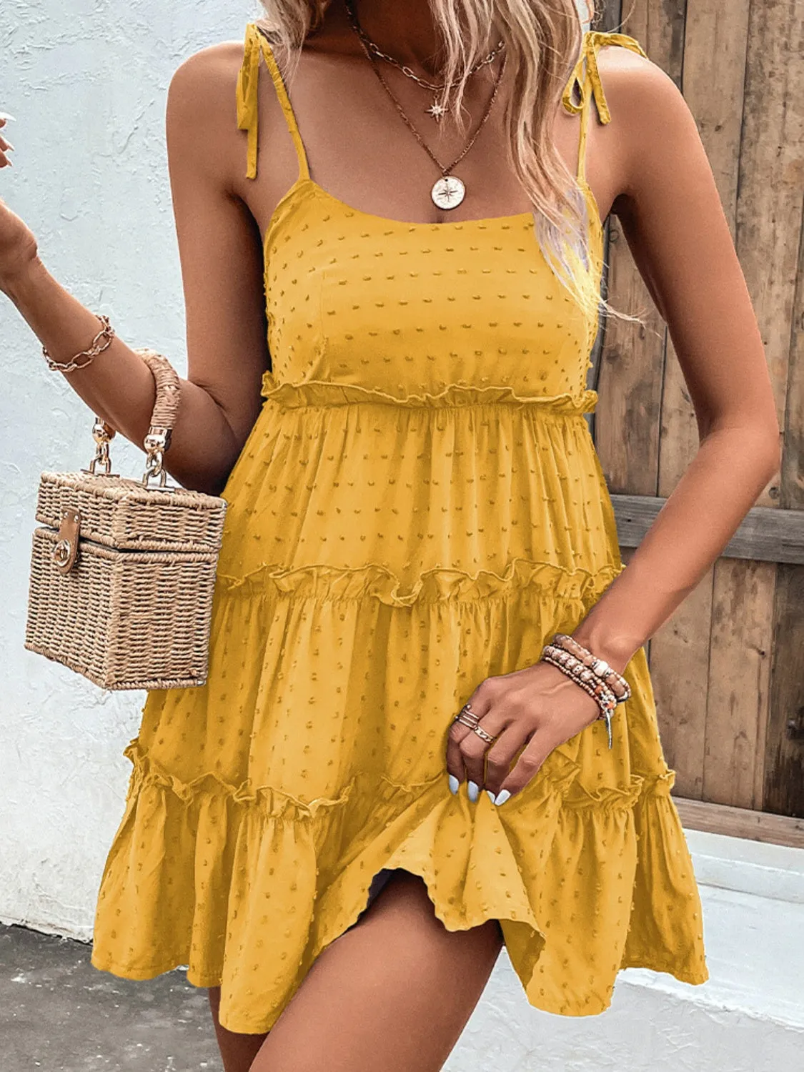 Lily Frill Spaghetti Strap Tiered Dress - Online Exclusive