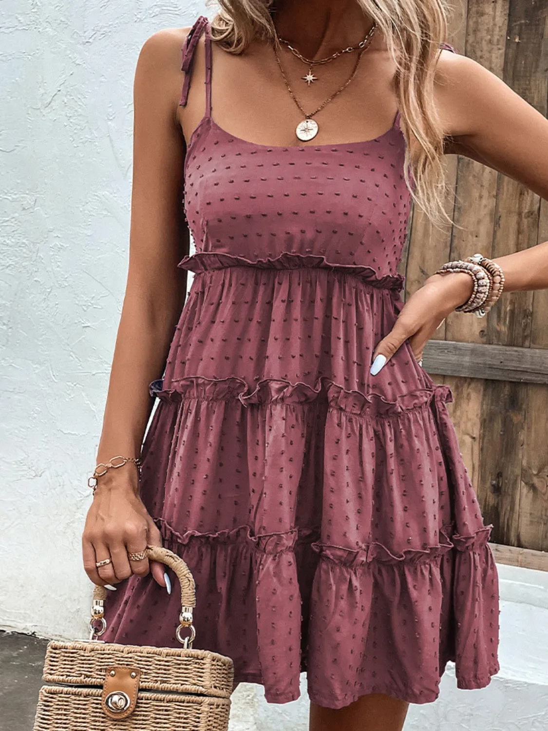 Lily Frill Spaghetti Strap Tiered Dress - Online Exclusive