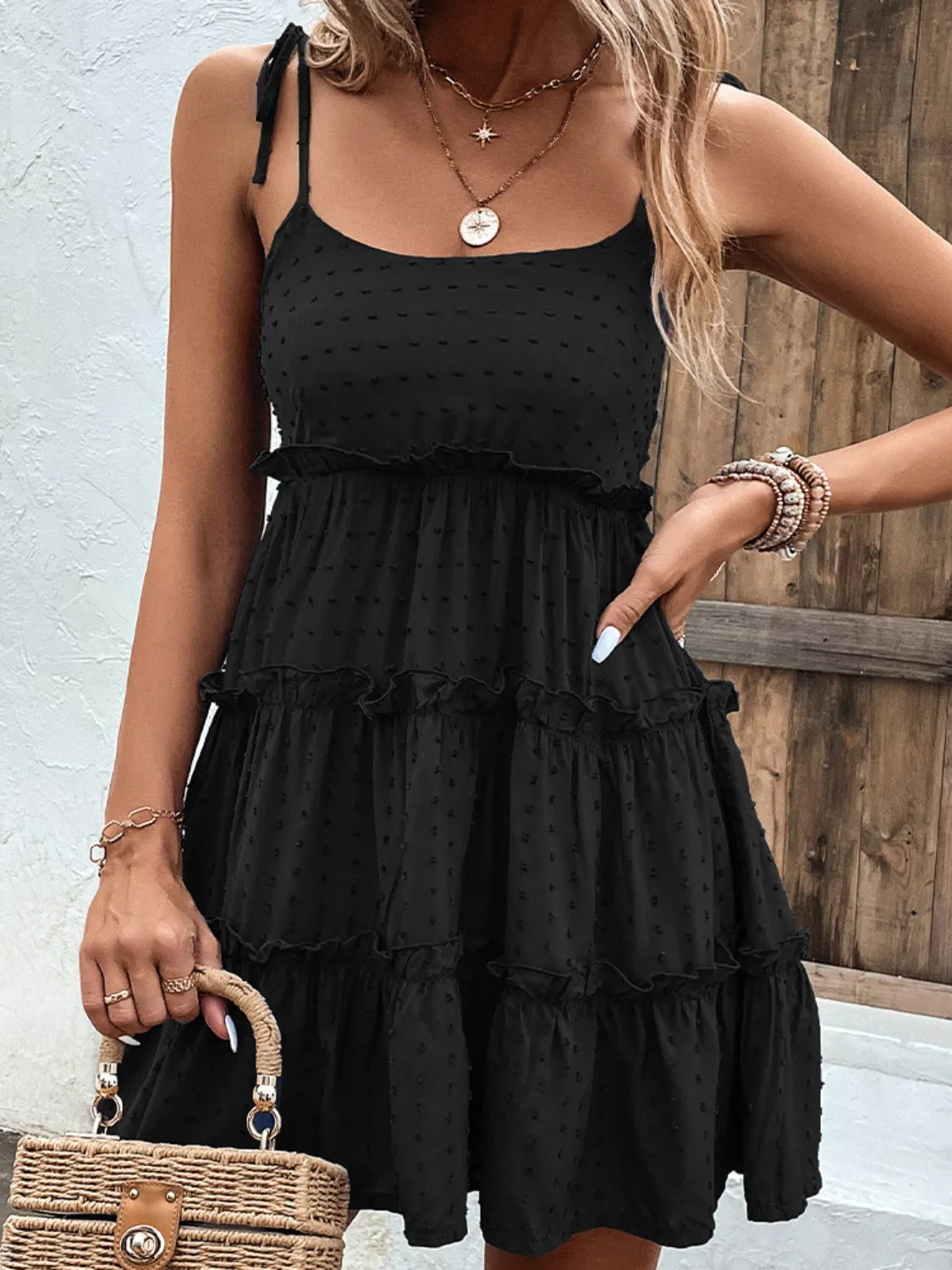 Lily Frill Spaghetti Strap Tiered Dress - Online Exclusive