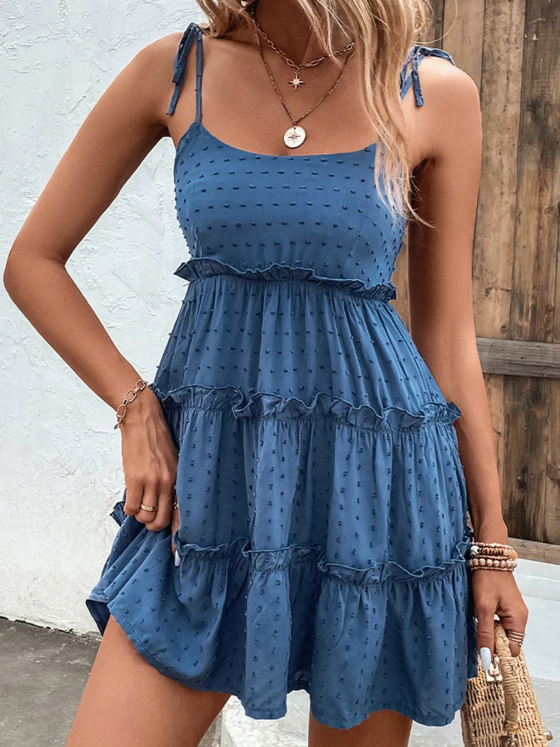 Lily Frill Spaghetti Strap Tiered Dress - Online Exclusive