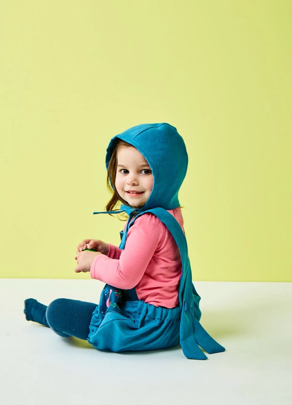 Love birds linen baby bubble romper in blue or mint