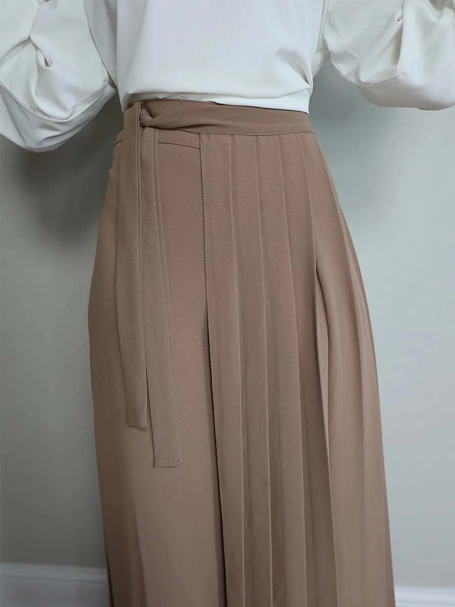 Lovely Pleated Overskirt Pants Set
