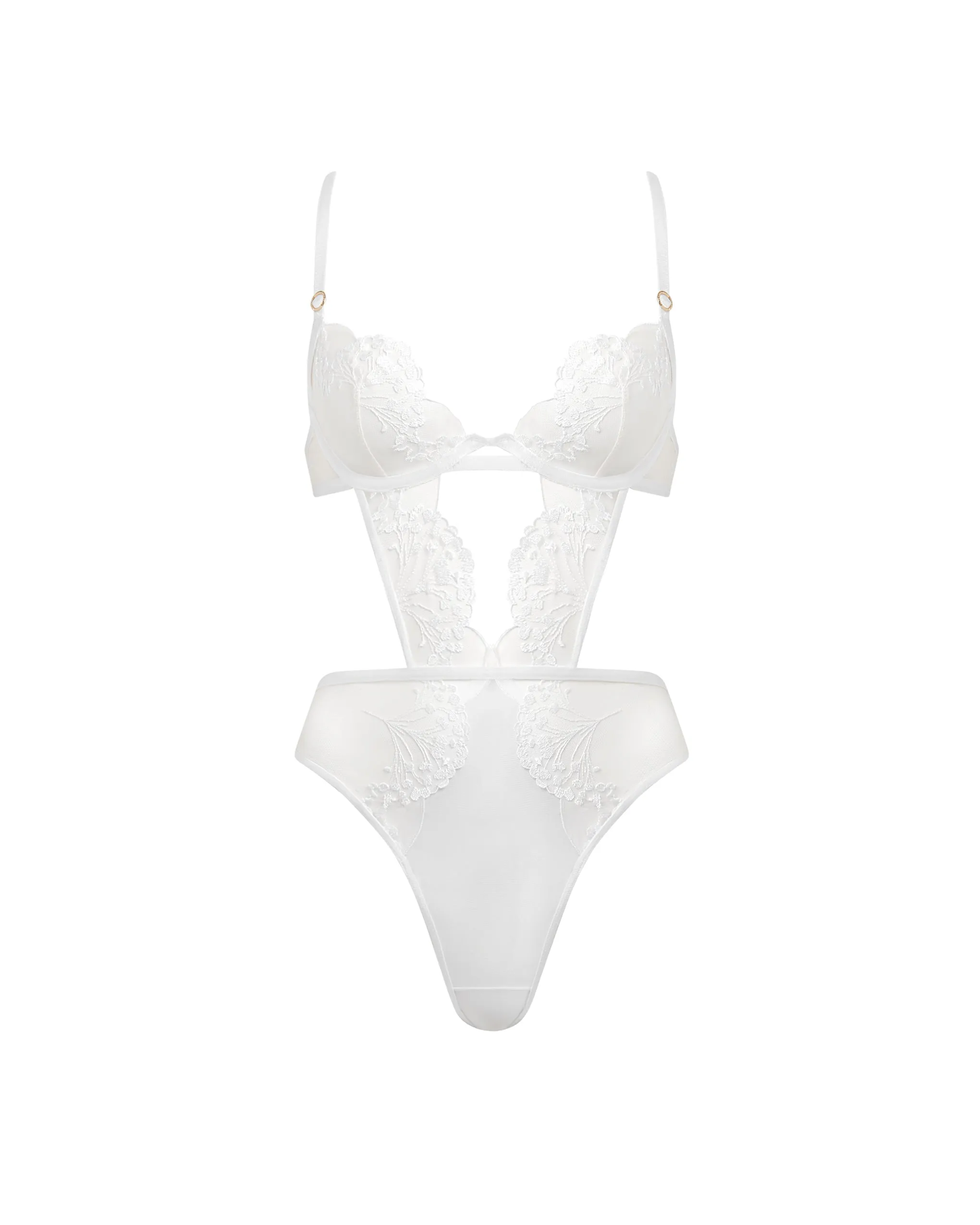 Marisa Wired Bodysuit White/Sheer
