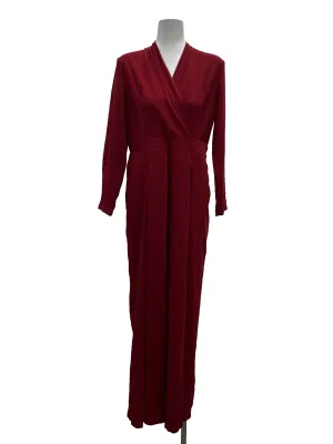 Maroon V-Neck Jumpsuit
