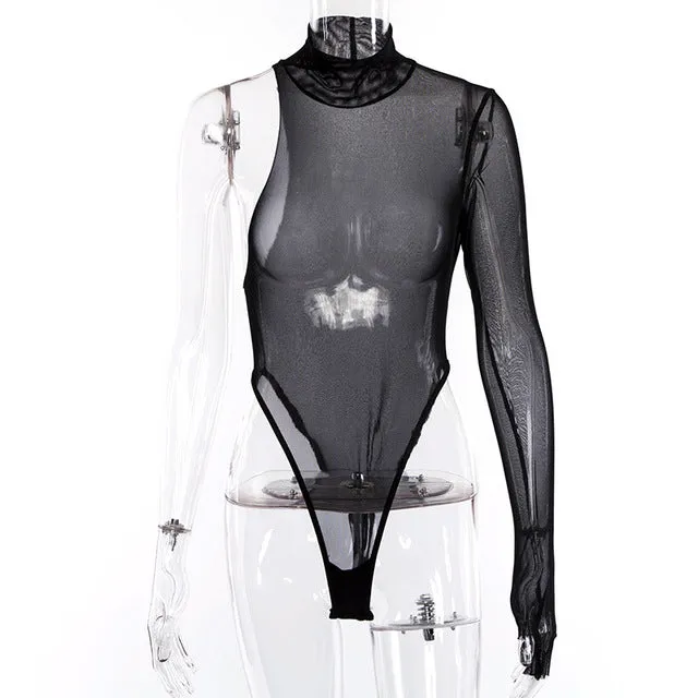Mesh One Shoulder Bodysuit