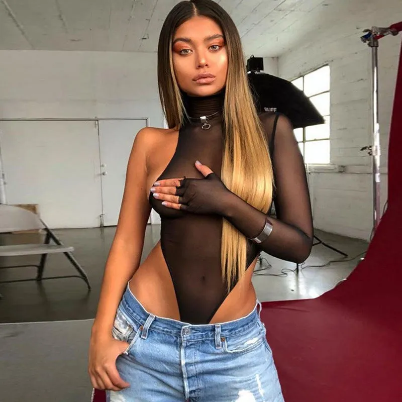 Mesh One Shoulder Bodysuit