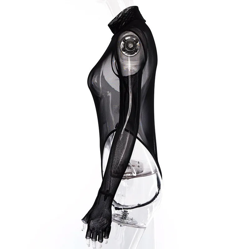 Mesh One Shoulder Bodysuit