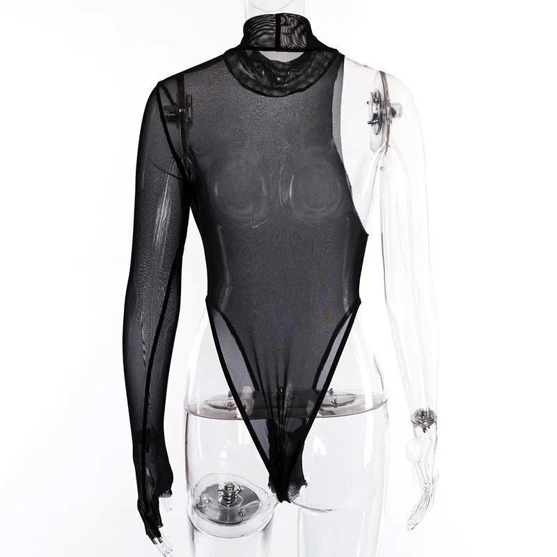 Mesh One Shoulder Bodysuit
