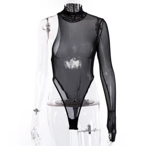 Mesh One Shoulder Bodysuit