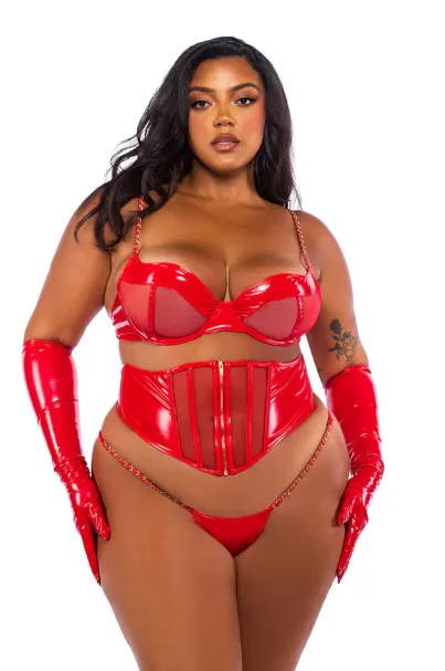 Midnight Minx 3-Piece Waspie Set LI748