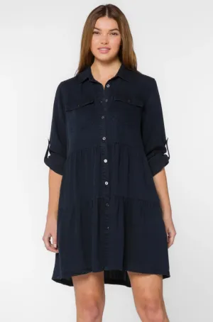 Midnight Shadows Tiered Dress