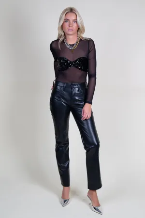 MISHA | Callista Mesh Bodysuit - Black
