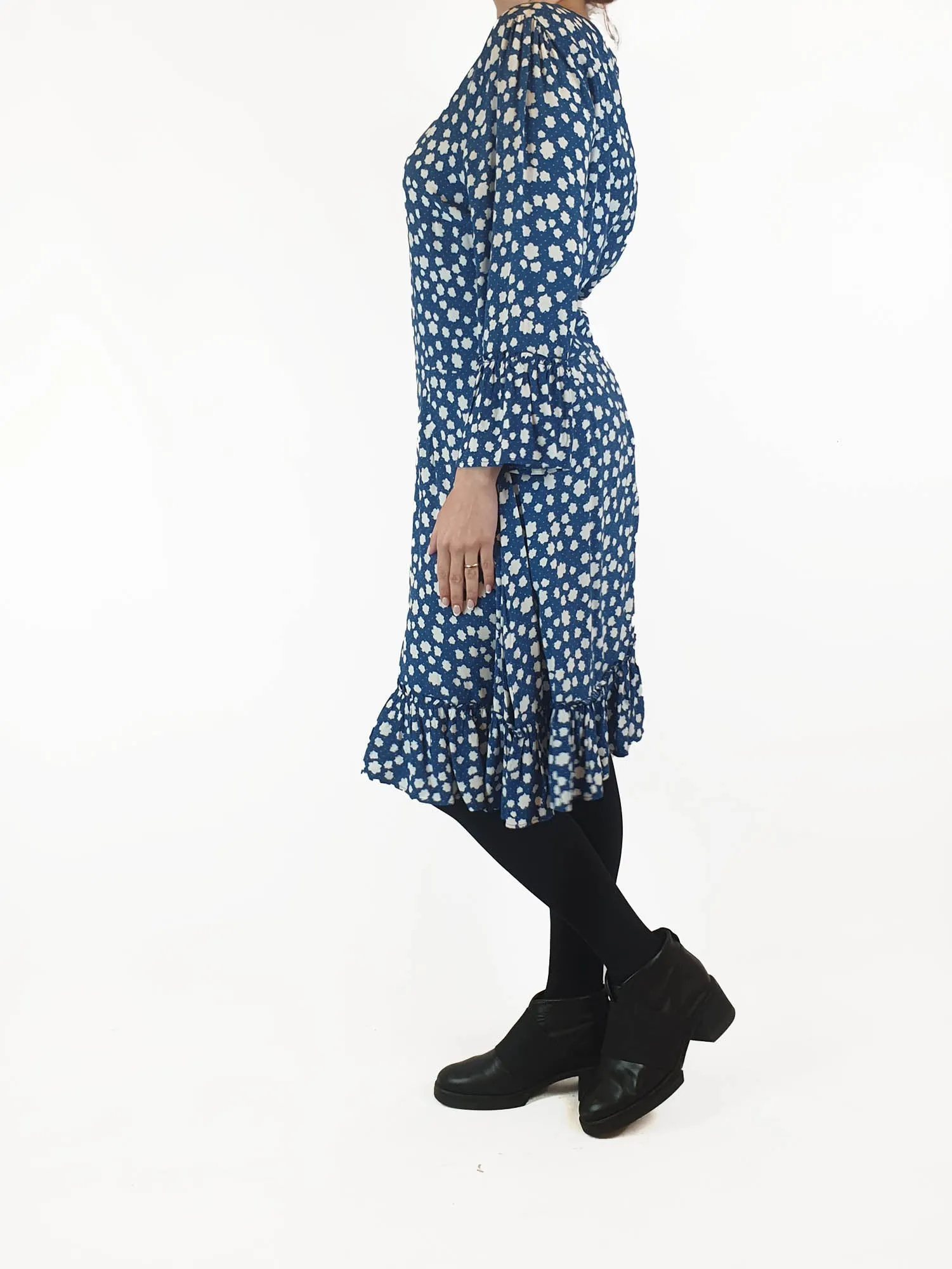 Mister Zimi blue and white long sleeve dress size 10