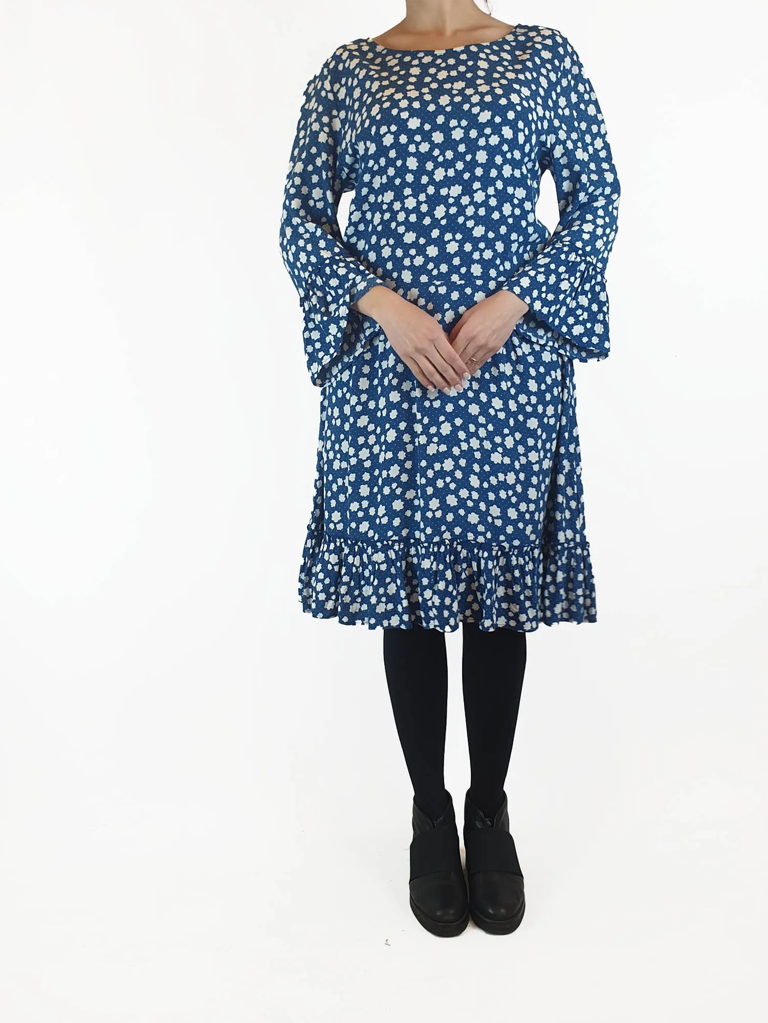 Mister Zimi blue and white long sleeve dress size 10