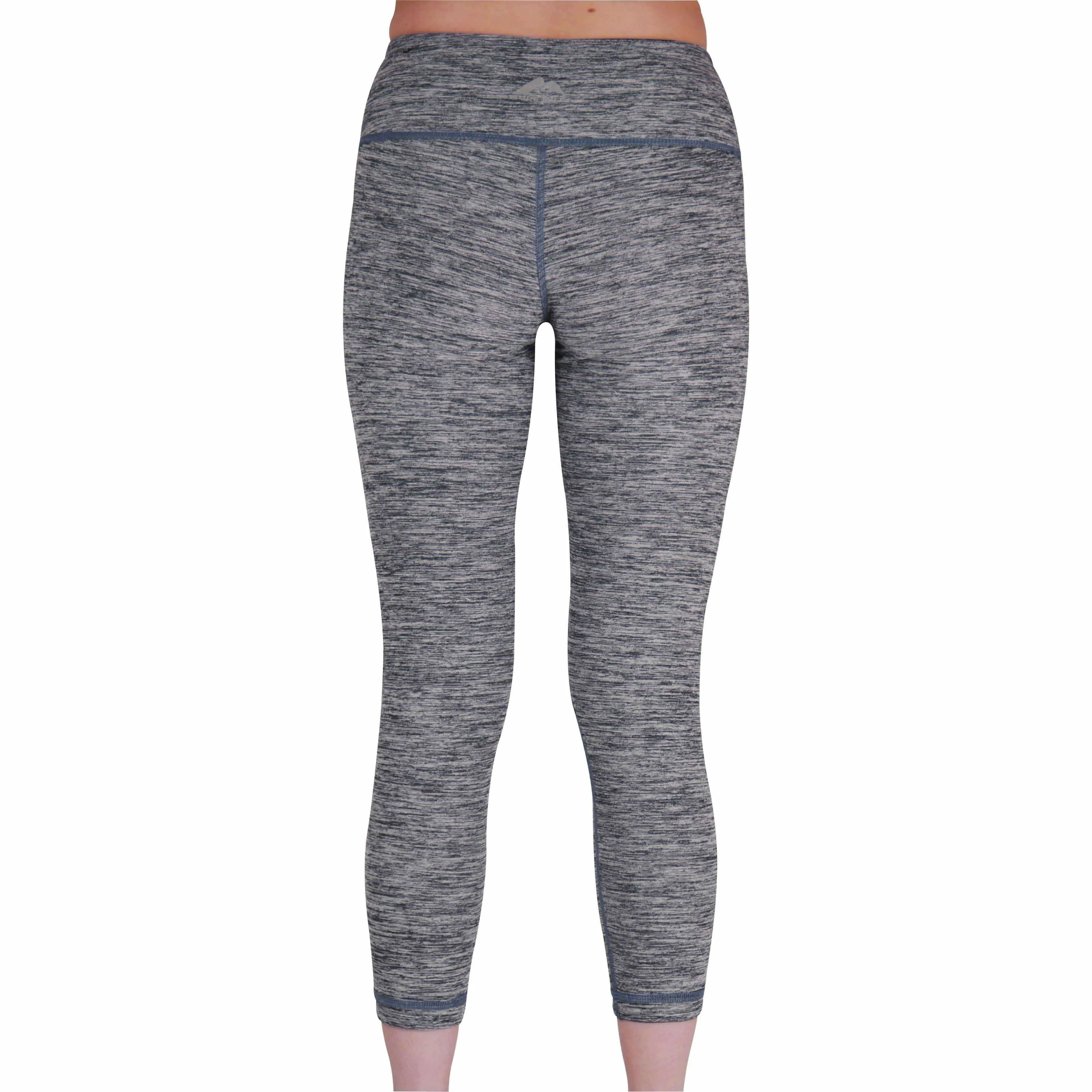 More Mile Reversible Graphic Womens 3/4 Capri Running Tights - Blue