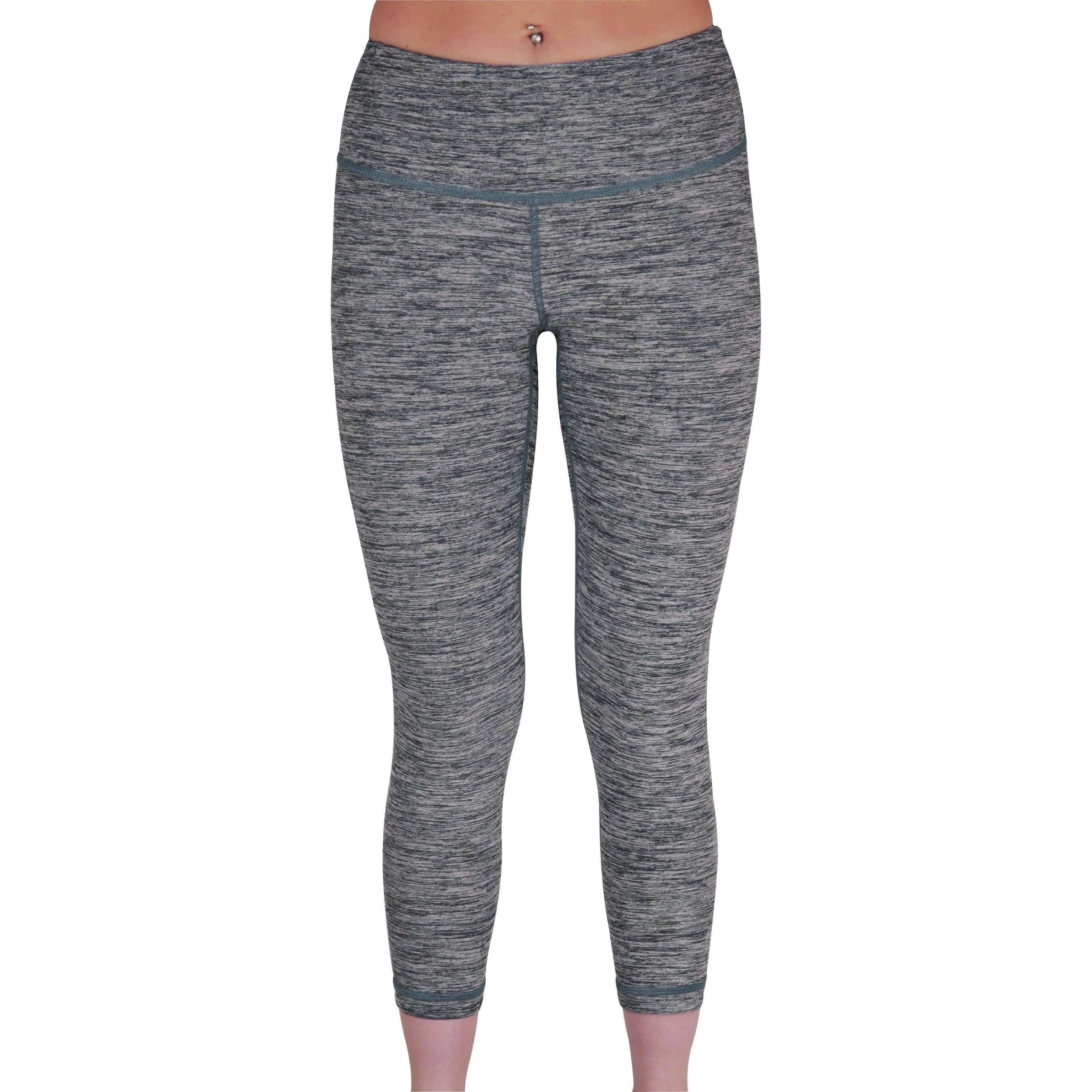 More Mile Reversible Graphic Womens 3/4 Capri Running Tights - Blue