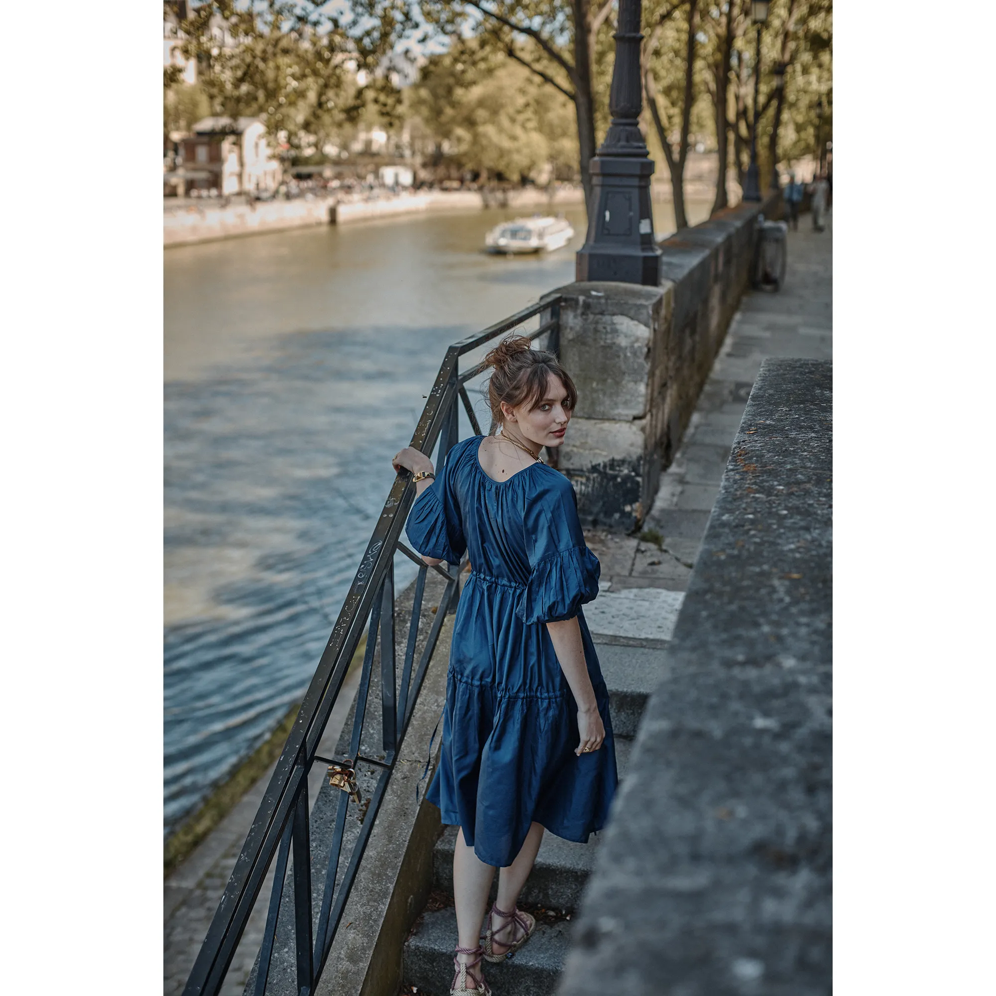 Muffet Dress - Indigo Silk