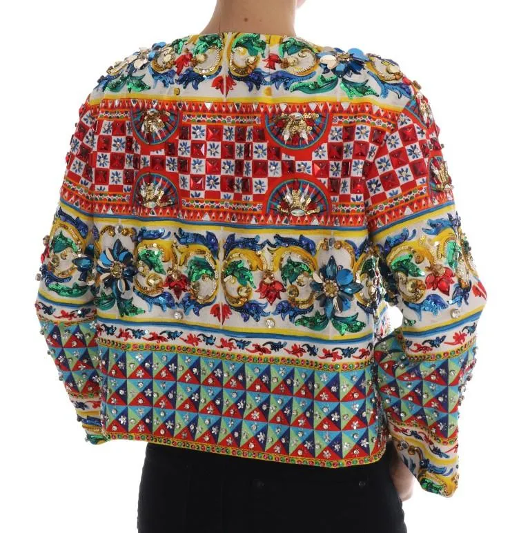 Multicolor Majolica Print Blazer Jacket