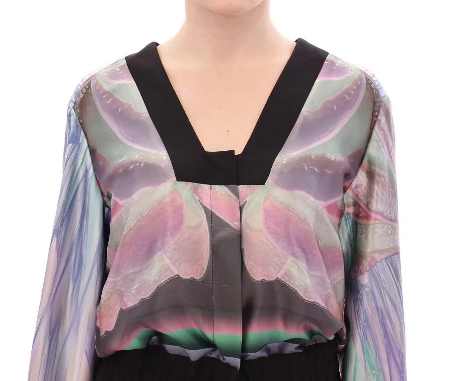 Multicolor silk blouse jacket