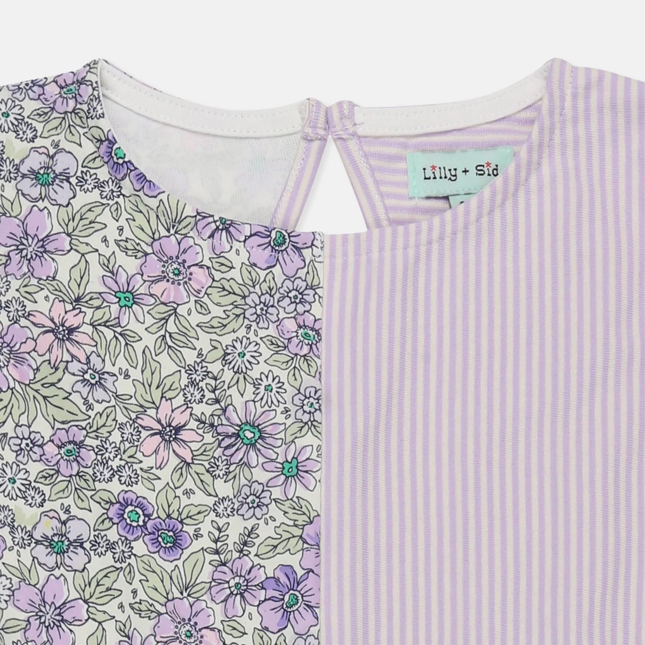 Multicoloured Floral And Stripe Print Dress
