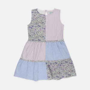 Multicoloured Floral And Stripe Print Dress
