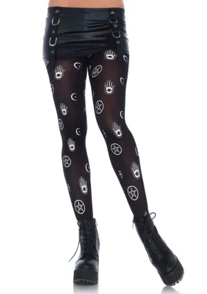 Mystical Symbol Opaque Tights