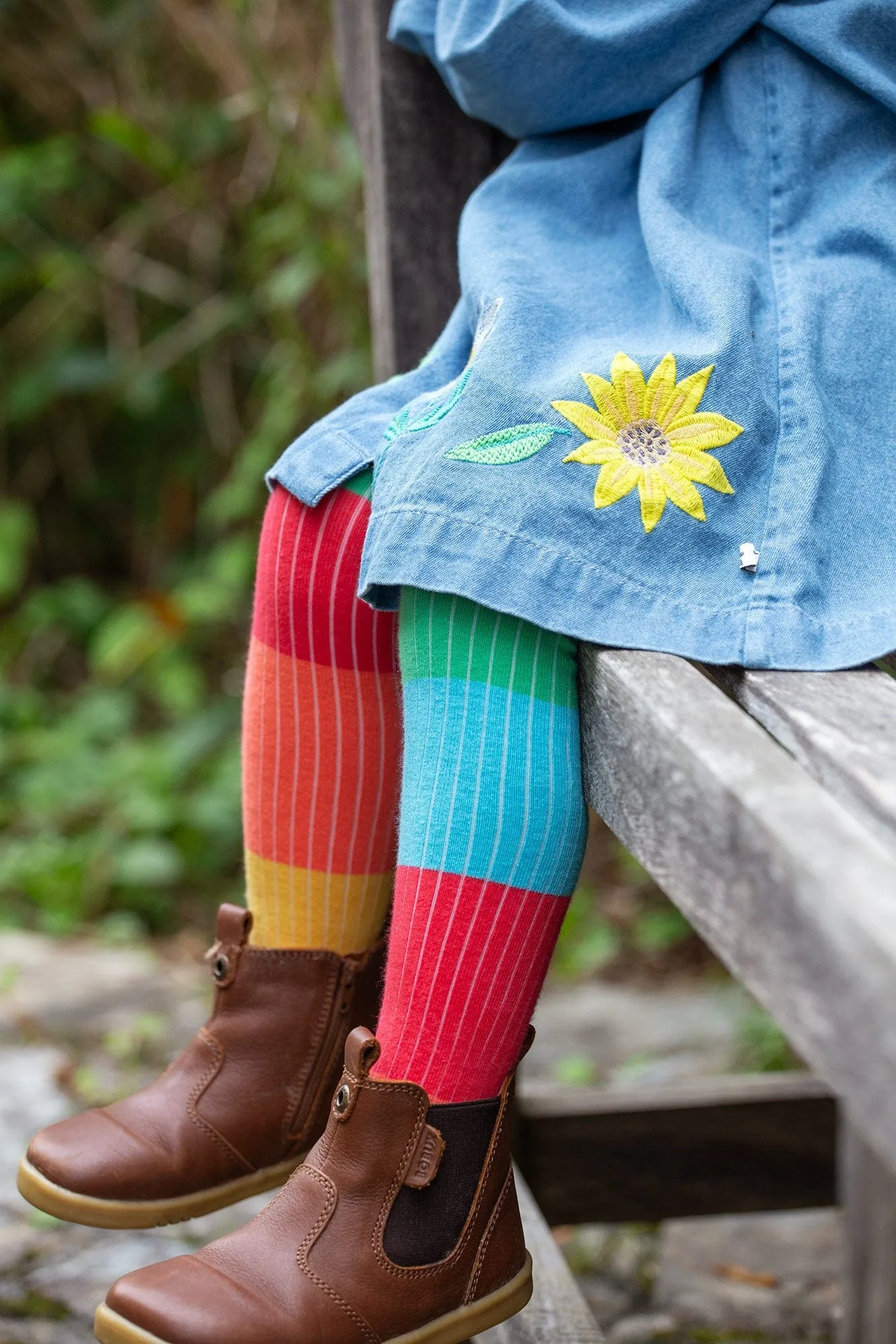 Norah Ribbed Tights Bumblebee/Colour block [only 4-6 Years left]