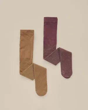 Noralee - Shimmer Tights - Fig & Golden