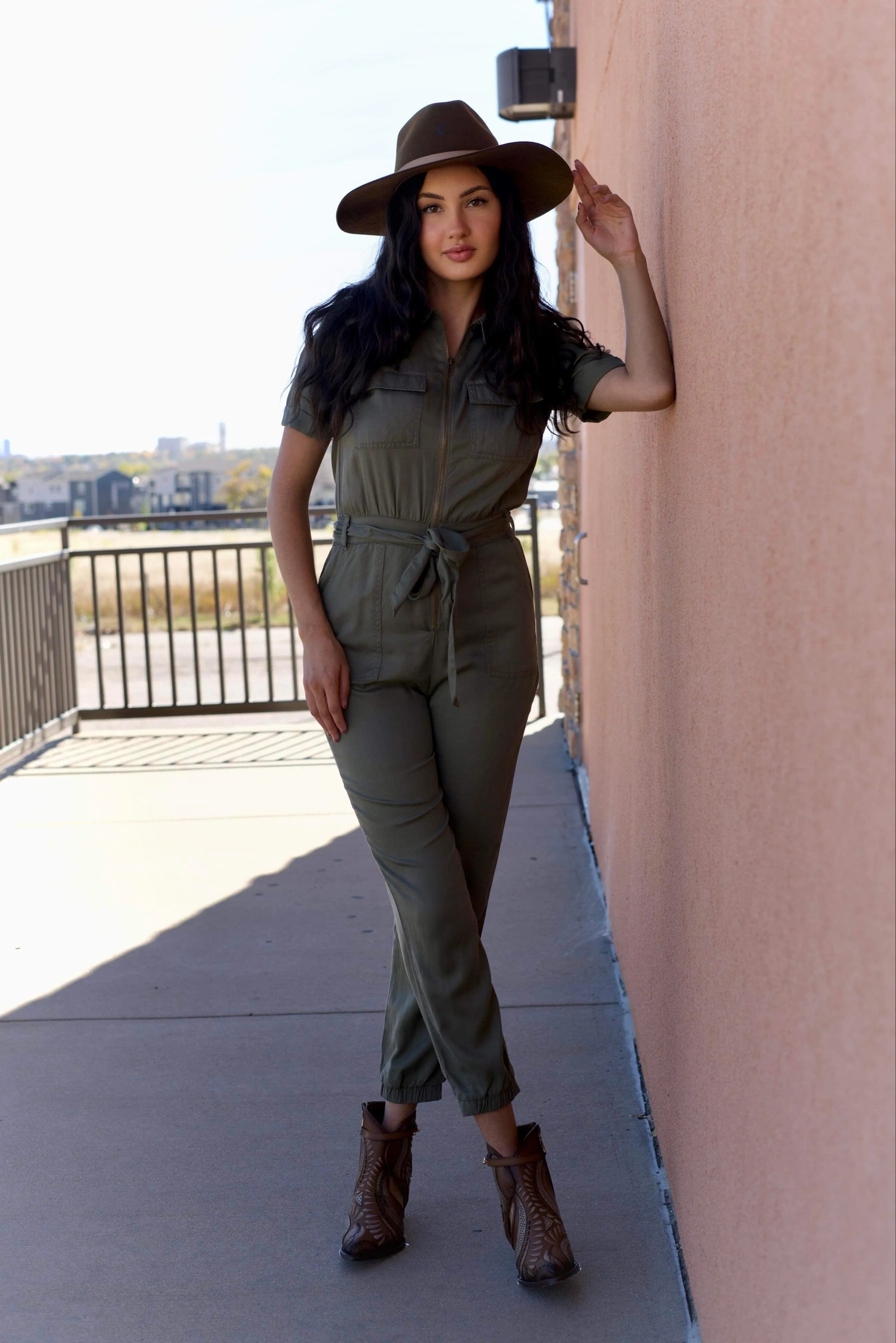 Odalis Hunter Green Jumpsuit