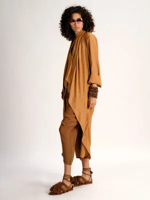 Parachute Silk Draped Cross Back Coat