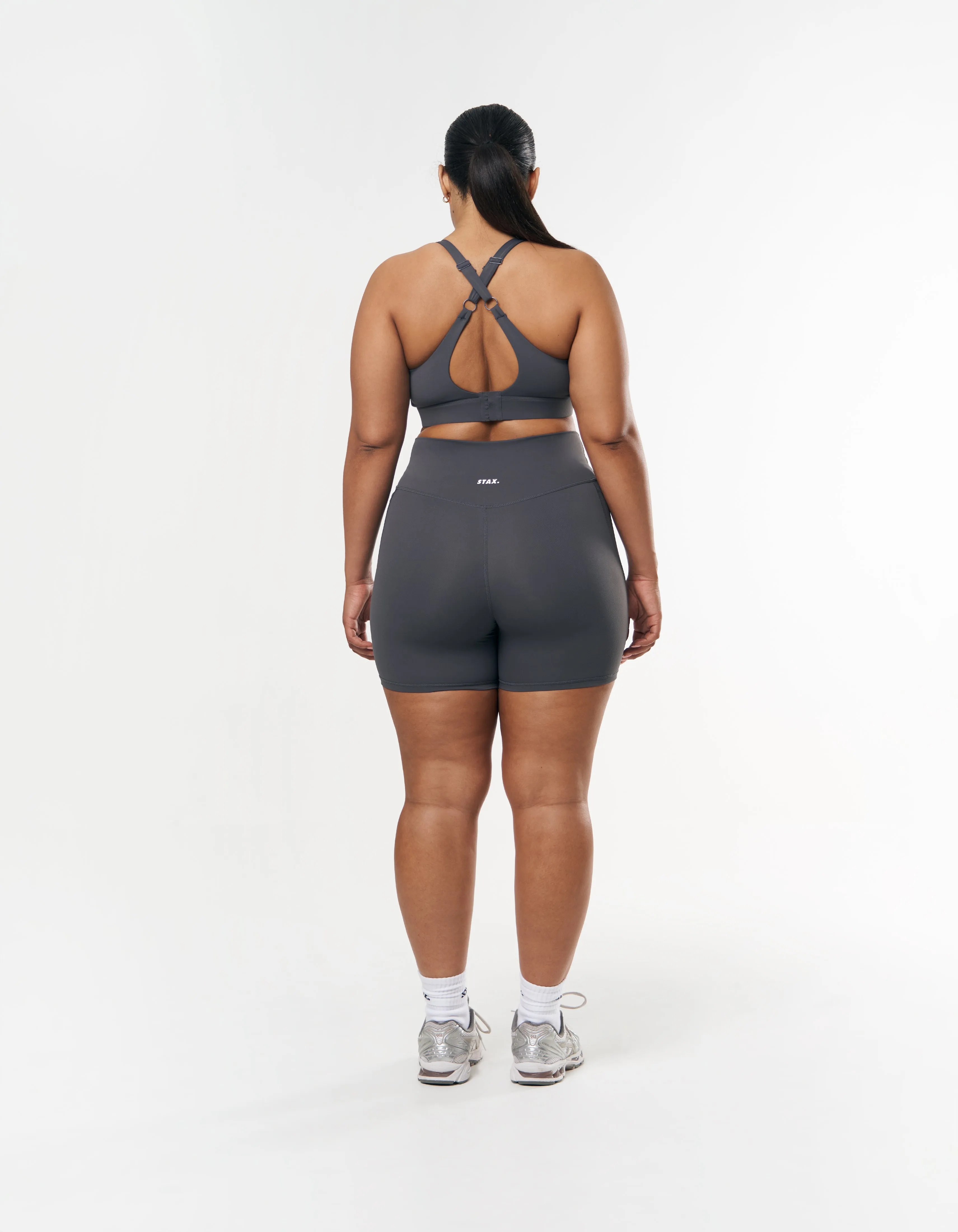 Phone Pocket Midi Bike Shorts NANDEX ™ - Charcoal Grey
