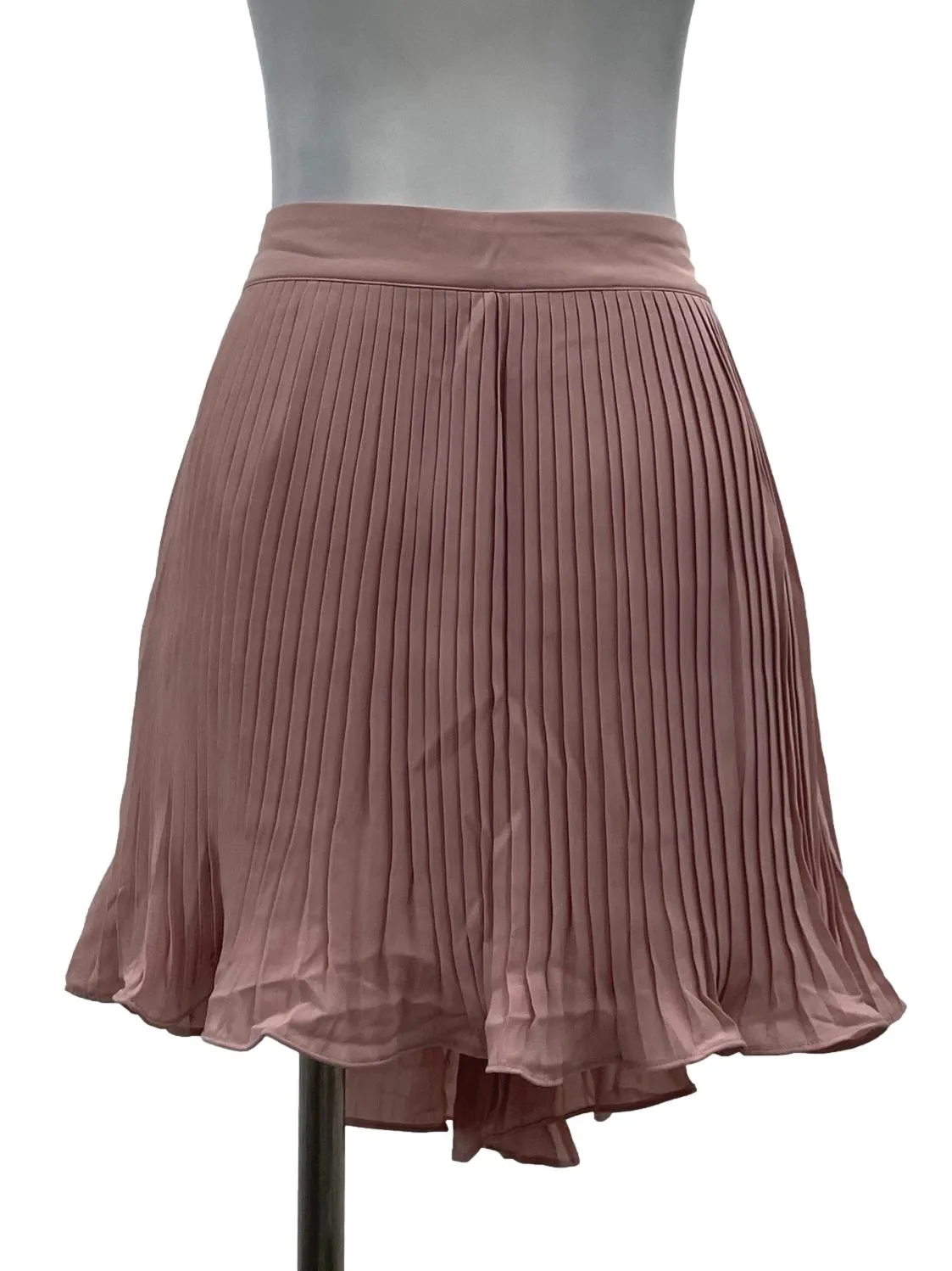 Pink Pleated Flare Skirt