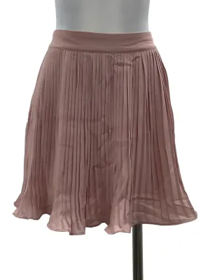 Pink Pleated Flare Skirt