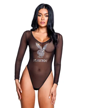 Playboy Bunny Sparkling Bunny Teddy - Black PBLI113