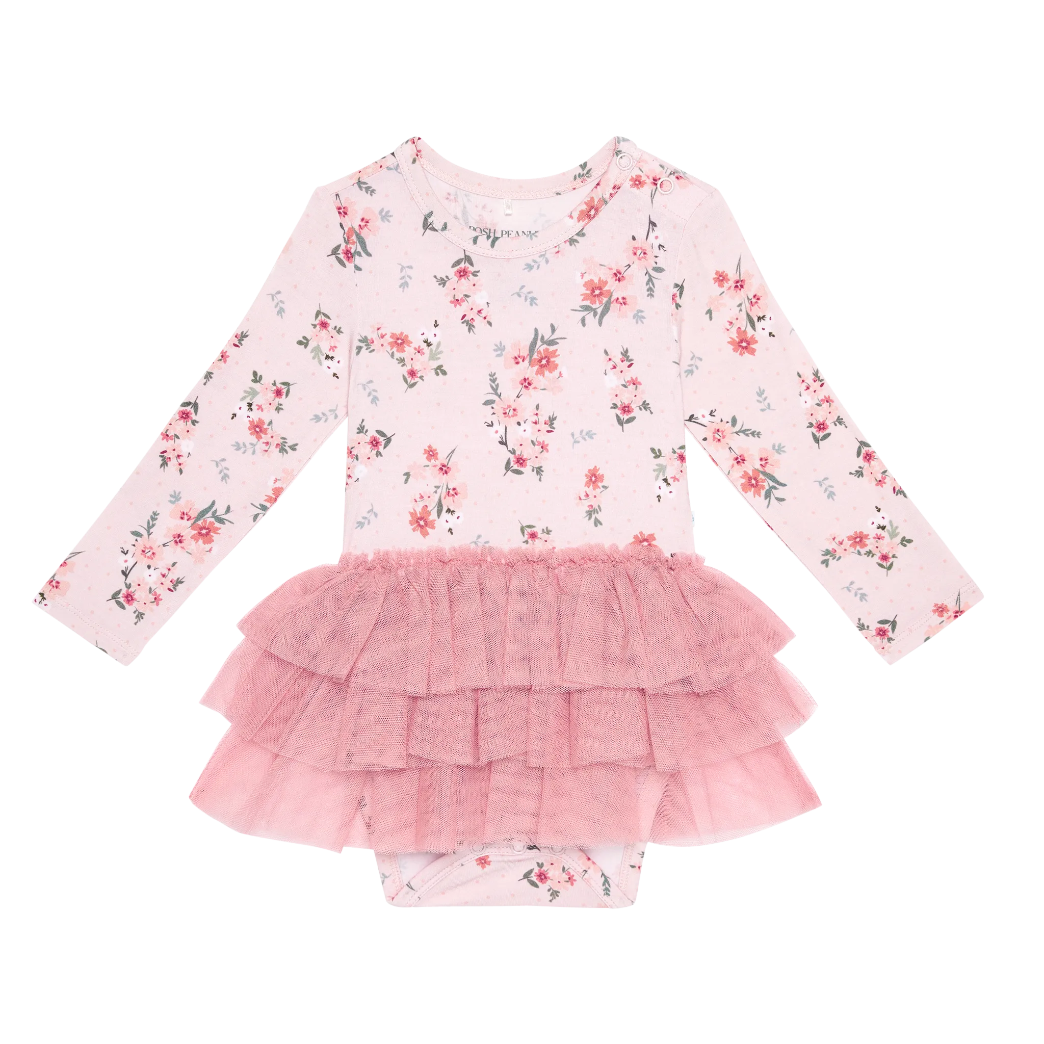 Posh Peanut Long Sleeve Girls Tulle Skirt Bodysuit in London