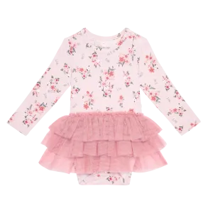 Posh Peanut Long Sleeve Girls Tulle Skirt Bodysuit in London