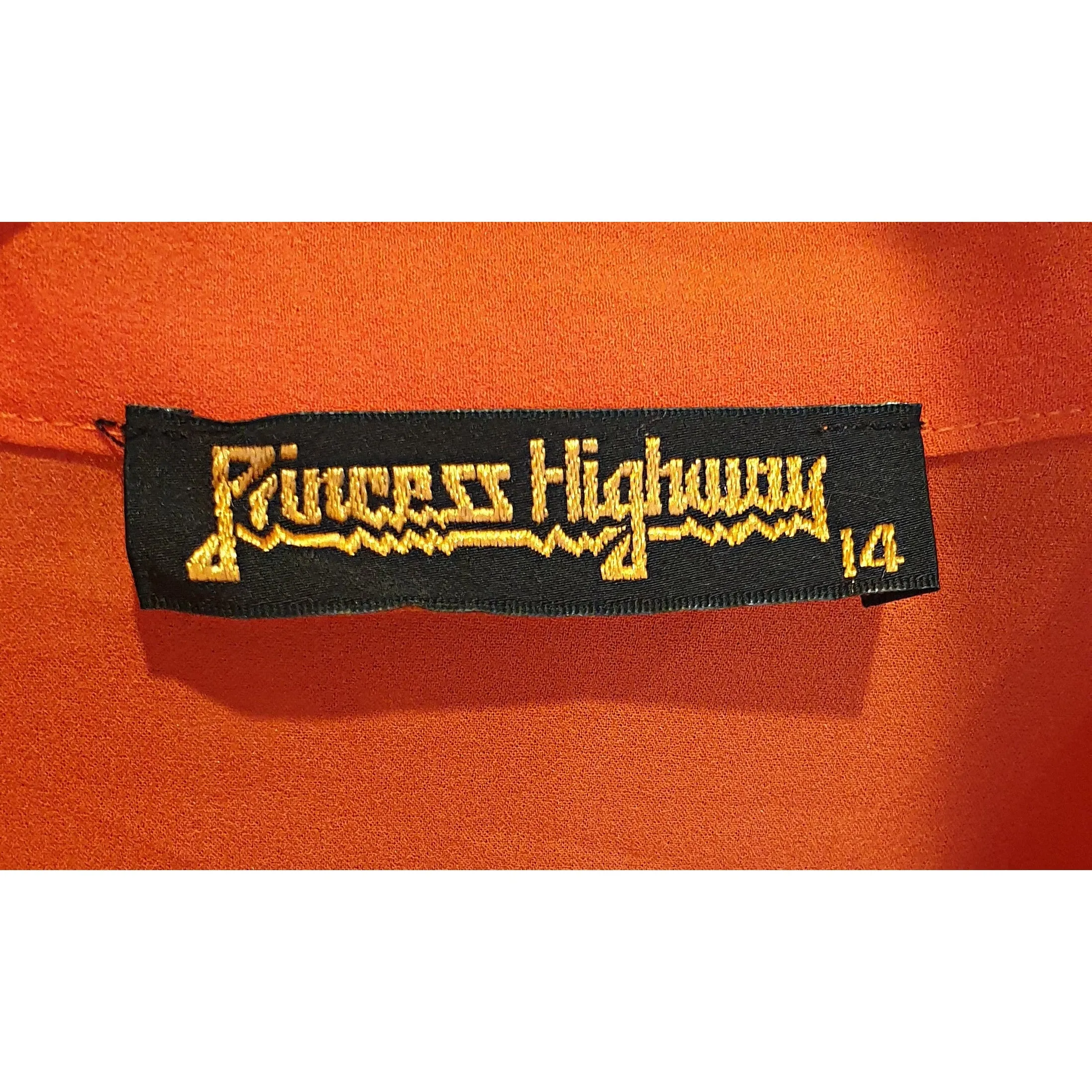Princess Highway bright red semi-sheer long sleeve shirt size 14 (best fits size 12-small 14)