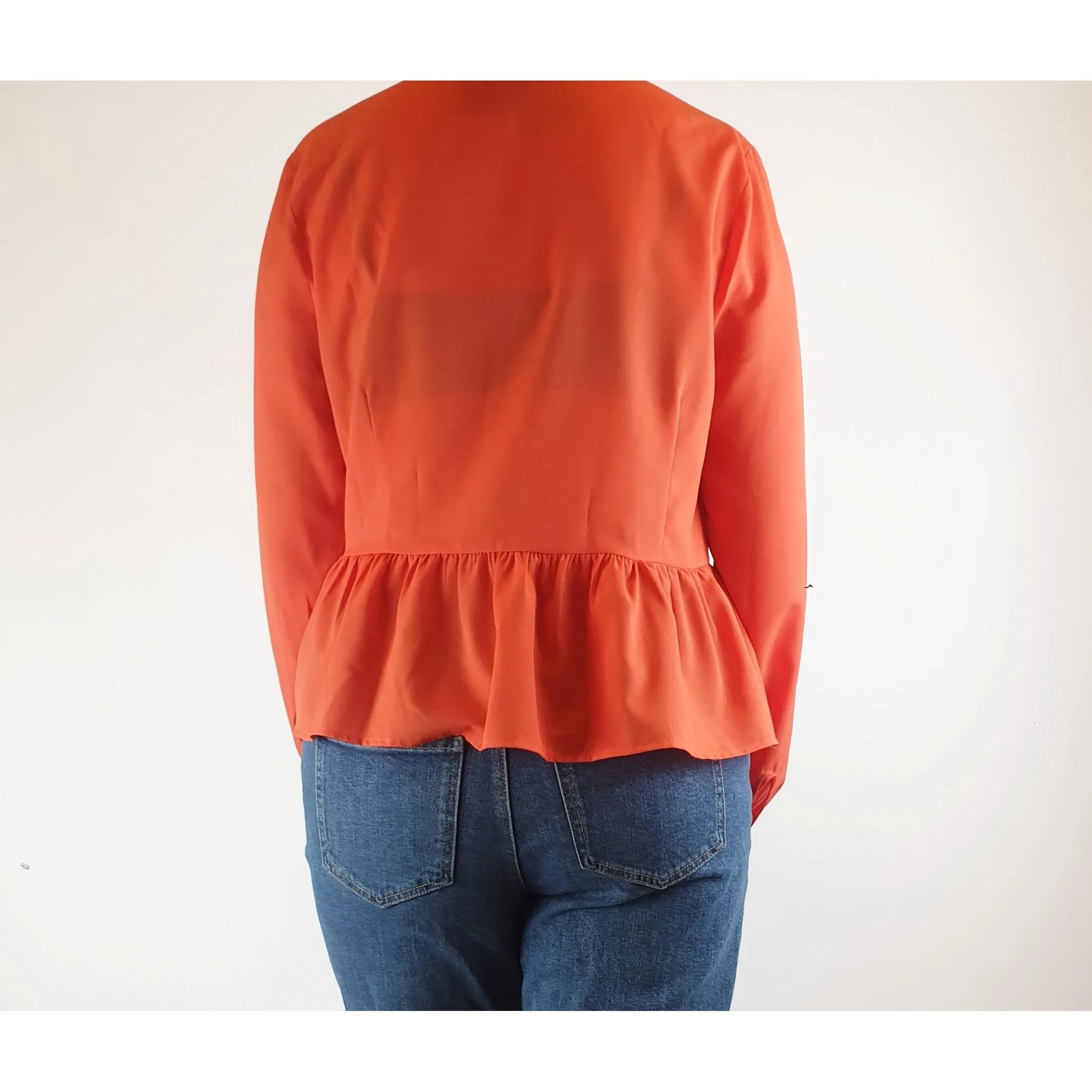 Princess Highway bright red semi-sheer long sleeve shirt size 14 (best fits size 12-small 14)